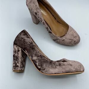 Patrizia Spring Step Pink Rose Crushed Velvet Pumps Heels Womens 38 Fall Chunky